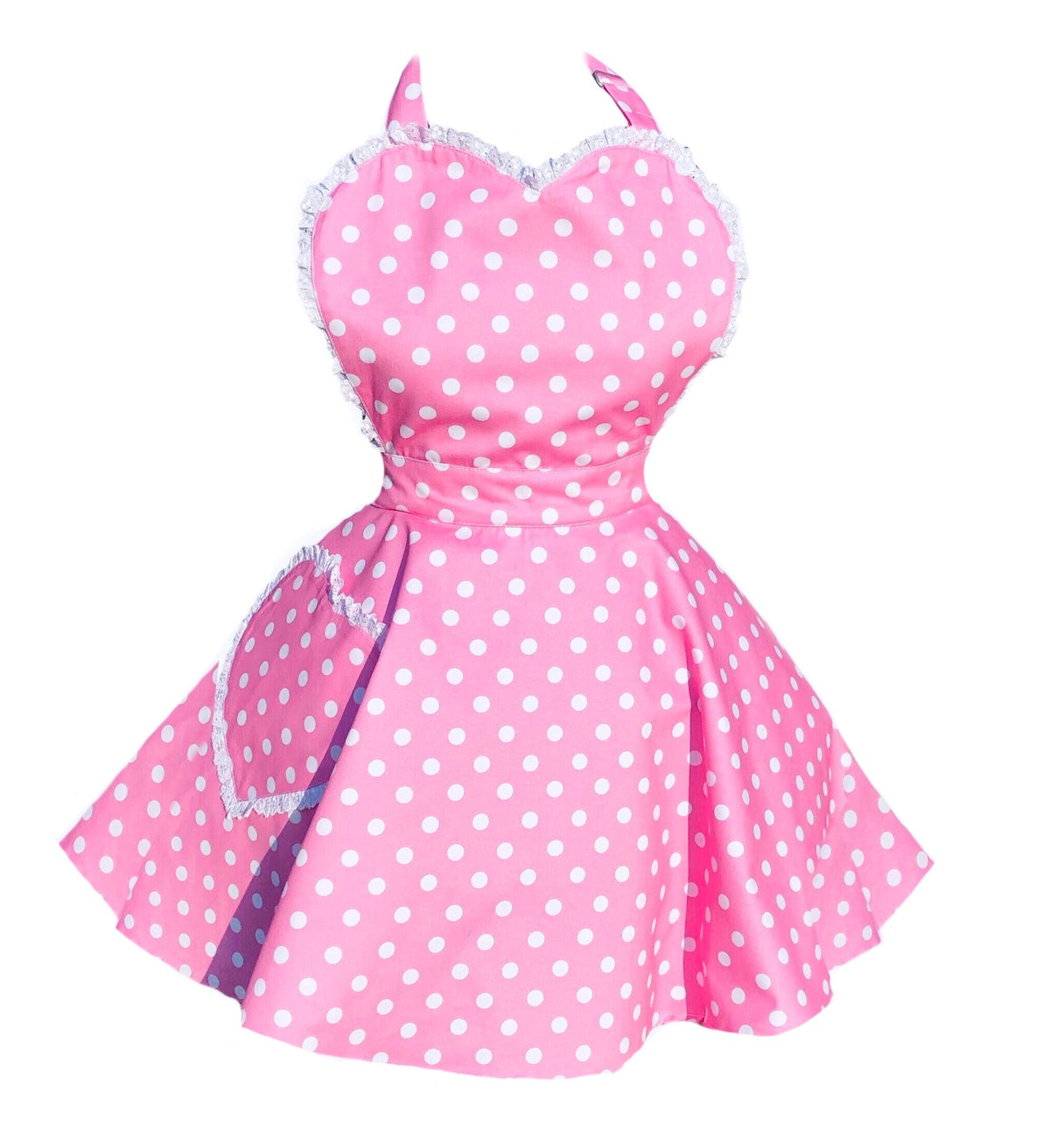 Deliciously Dotty Pink Womens Sweetheart Apron