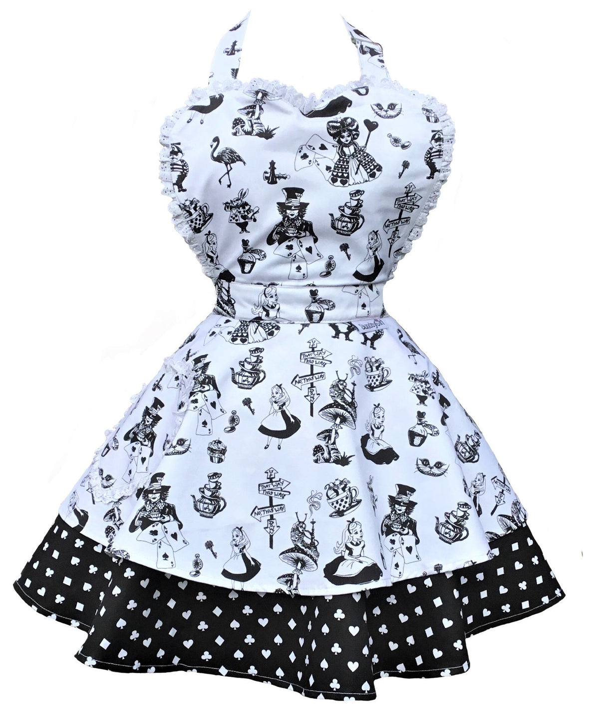 Alice in Wonderland Double Skirt Womens Sweetheart Apron