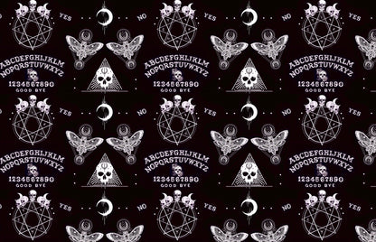 Black Ouija Occult Witch Women's Apron. Retro Pin Up Black Witchy Goth Apron
