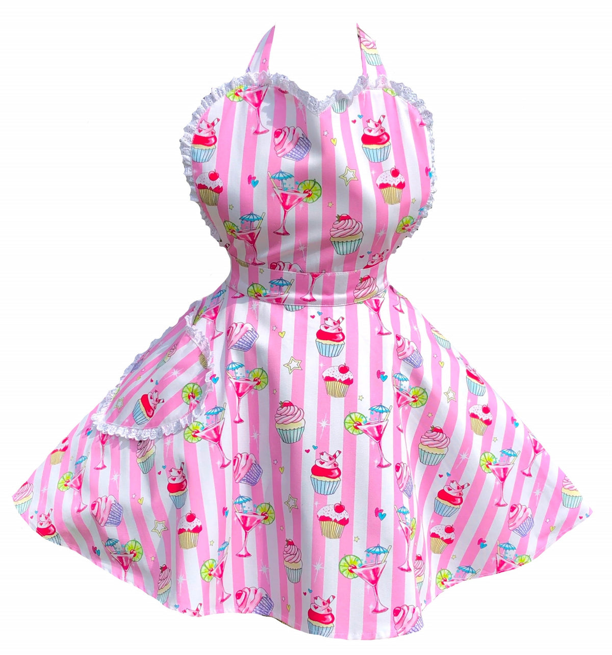 Cupcakes and Cocktails Womens Sweetheart Apron
