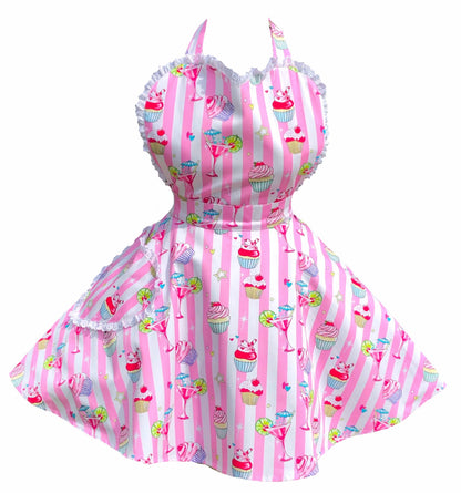 Cupcakes and Cocktails Womens Sweetheart Apron