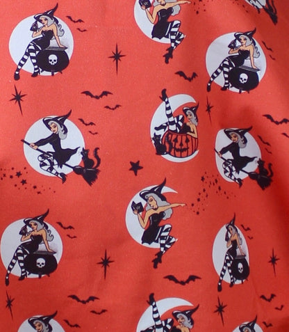 Bewitched, Pin Up Witches Sweetheart Women's Apron. Kitschy Witches Halloween Apron